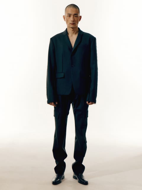 Sustainable Wool Slim Edge Collar Detailed Single Jacket