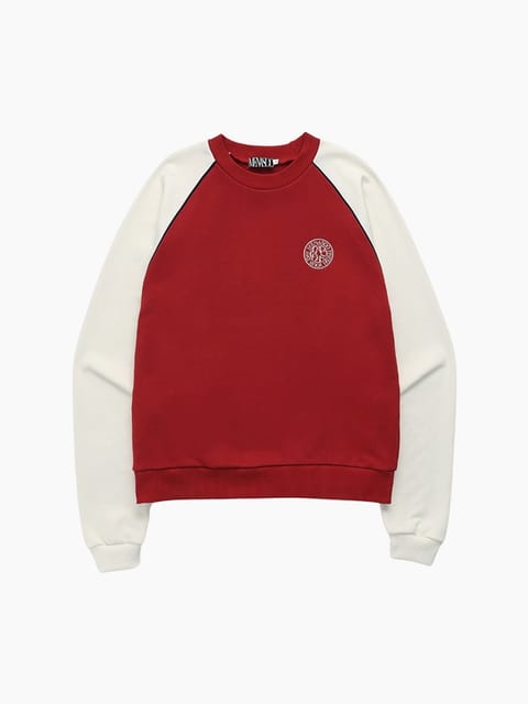 CIRCLE LETTERING REGLAN SWEATSHIRT_RED