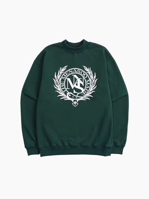 UNISEX HERITAGE EMBLEM MOCK-NECK SWEATSHIRT GREEN