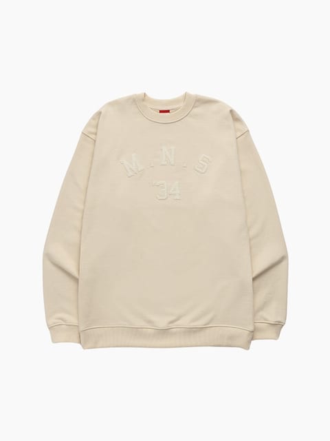UNISEX MNS34 APPLIQUE SWEATSHIRT_IVORY