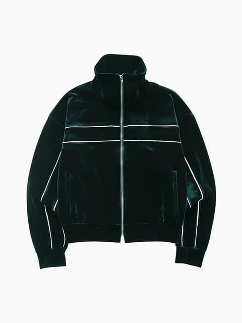 VELVET ZIP-UP JACKET_GREEN