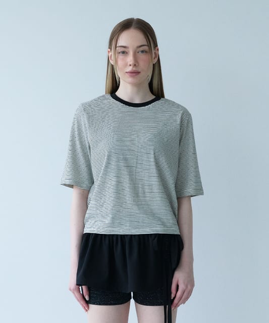 basic strip Tee - ivory