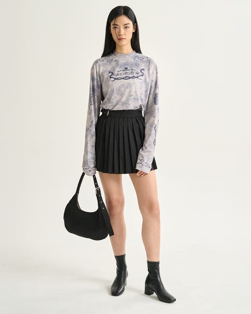 Jacquard pleats skirt