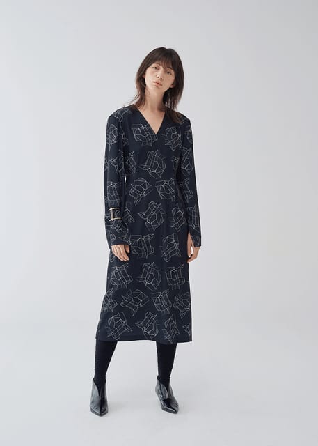 Architecture Digital Print Dress