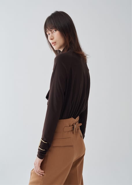 Back Buckle High-Waist Pants