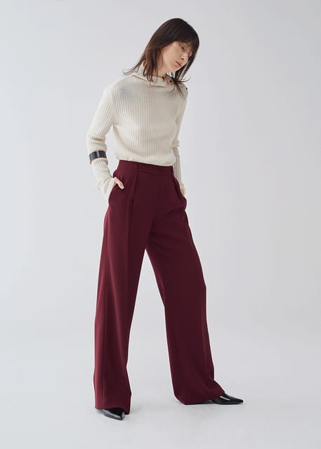Pinched pleat Wide Pants