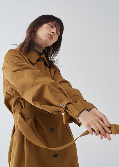 Raglan Sleeve Long Trench Coat