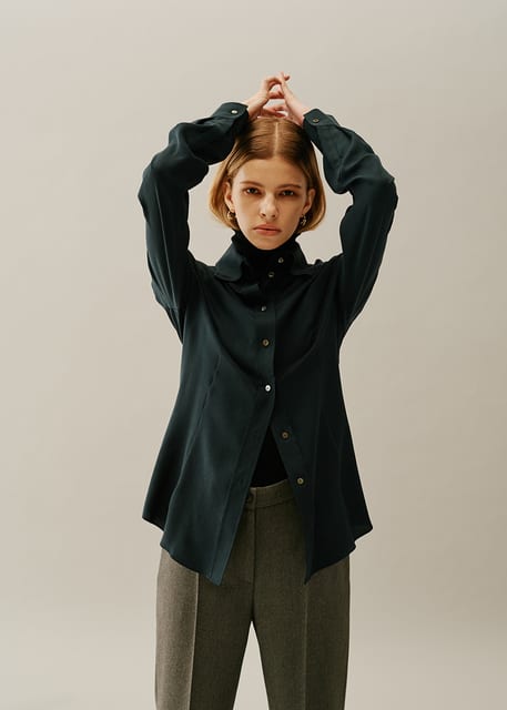 Silky dress Shirt NAVY