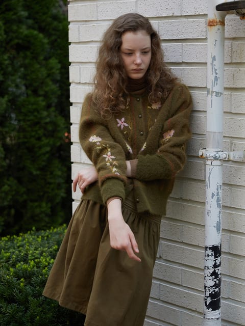 Angora flower cardigan