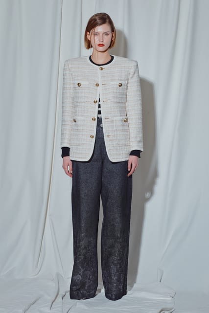 BEIGE 4-POCKET TWEED JACKET