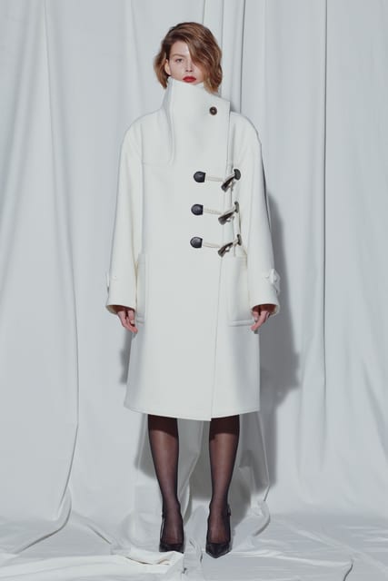 IVORY OVERSIZE FUNNEL NECK DUFFLE COAT