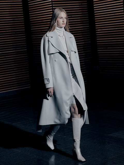 [2nd] DIANA Merino Wool Handmade Trench Coat_Light Gray