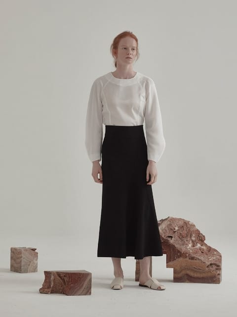 Hepburn Unbalance Full Skirt _Black