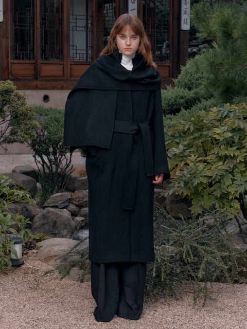 RONAN Cashmere Handmade Muffler_Black