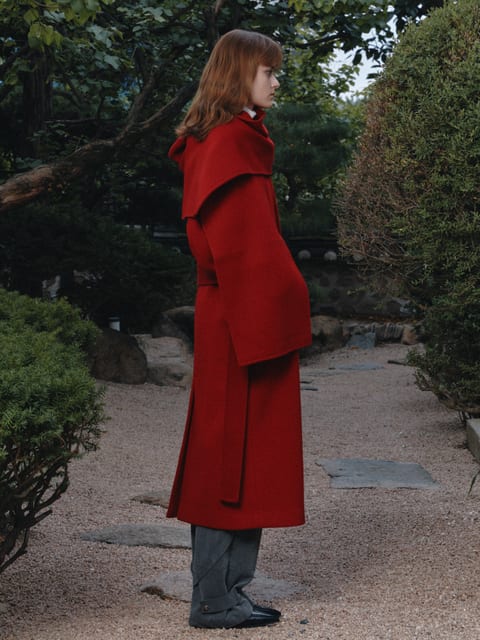 RONAN Cashmere Handmade Muffler_Red