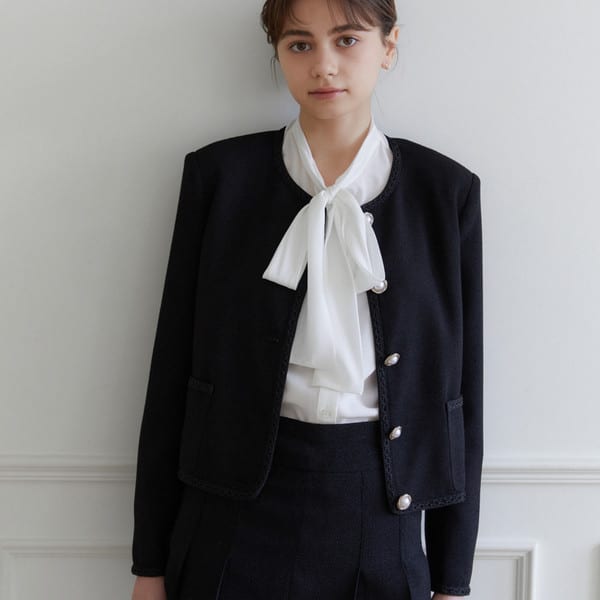 Black Tweed over-fit Jacket