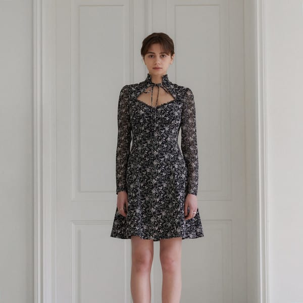 Floral Cut-out Mini Dress