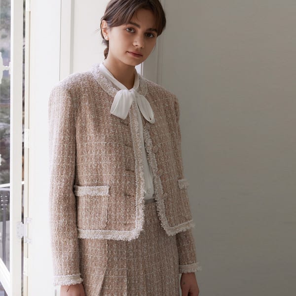 Pink Tweed over-fit Jacket