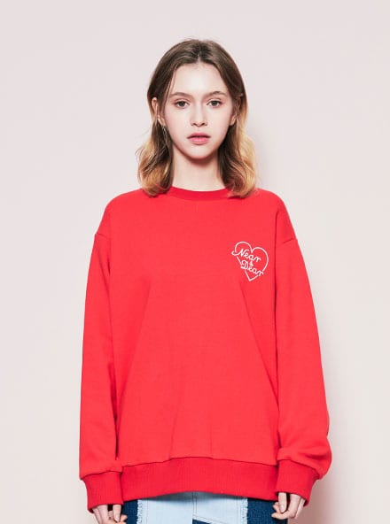 NEAR&DEAR HEART SWEAT SHIRT RED