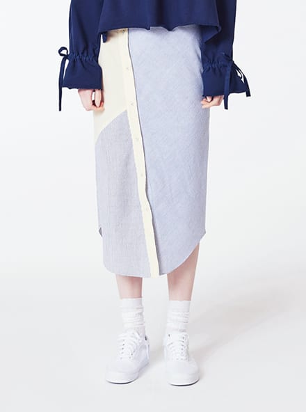 STRIPE COMBINATION SKIRT