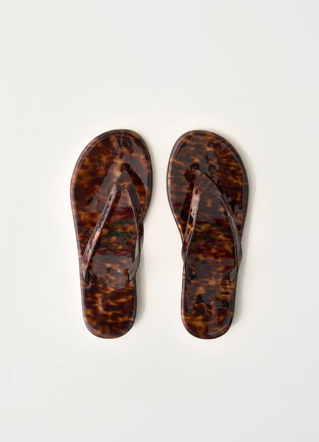 3RD / Glossy leather sandals (Leopard)