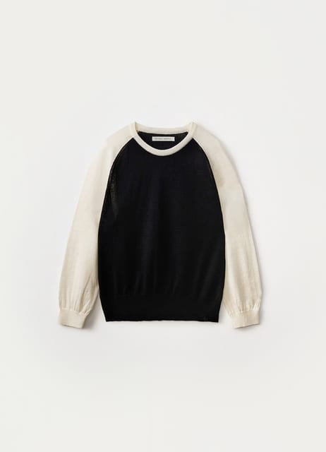 5TH / Mone raglan knit (Ivory black)