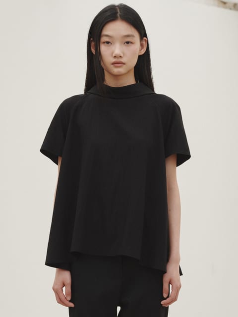 투웨이 플레어 블라우스 - 블랙 / Two-way Flare Blouse - Black