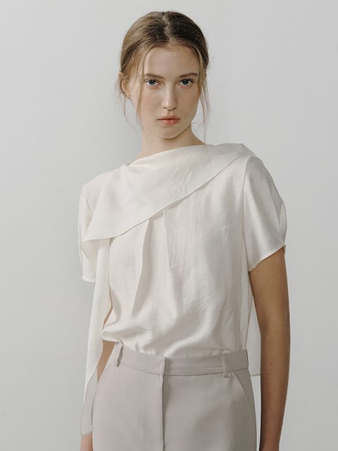 MOUSSE WRINKLE BLOUSE_CREAM