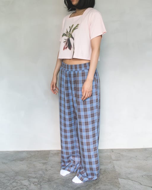 할미꽃 프린트 베이비 티 핑크 Korean Pasque Flower Baby Tee Pink