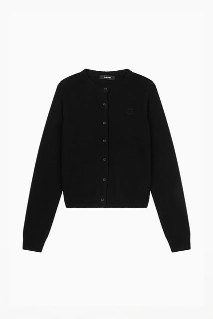 BASIC STANDARD CARDIGAN, BLACK