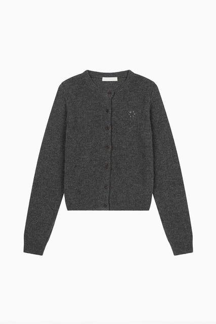 BASIC STANDARD CARDIGAN, GRAY