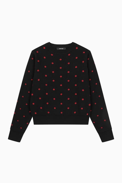 CASHMERE DOT KNIT, BLACK RED
