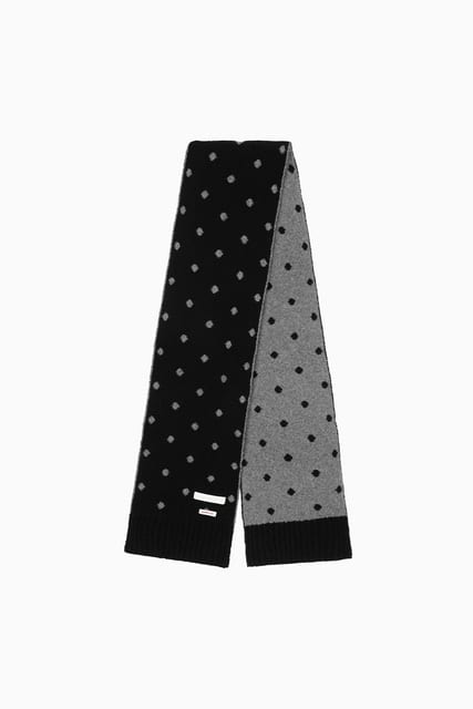 DOT PATTERN MUFFLER, GRAY BLACK