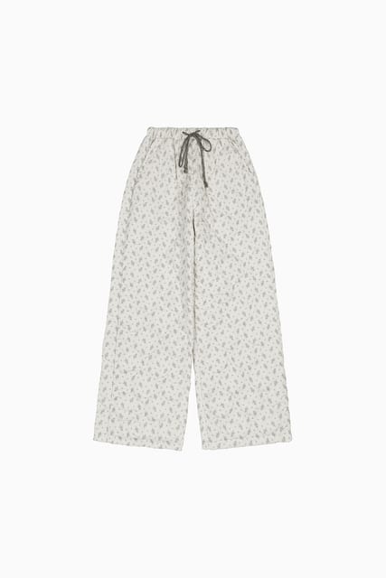 FLOWER PADDING PANTS, GRAY
