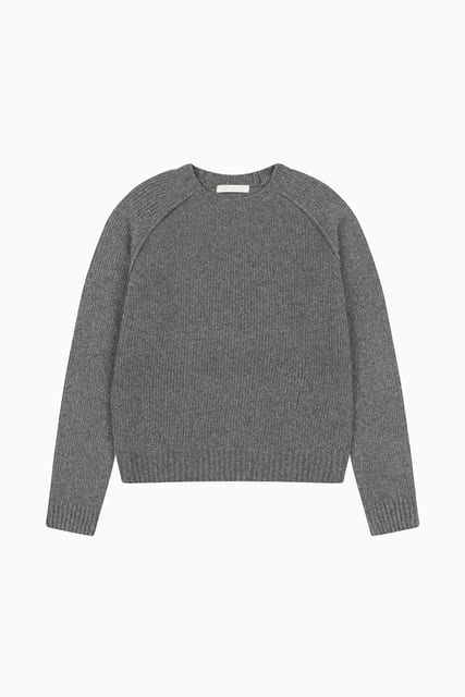 SADDLE WOOL ROUND KNIT, GRAY