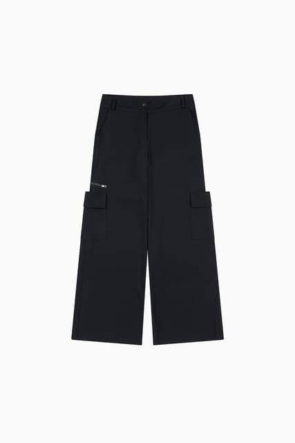 WIDE POCKET SLACKS, DARK NAVY