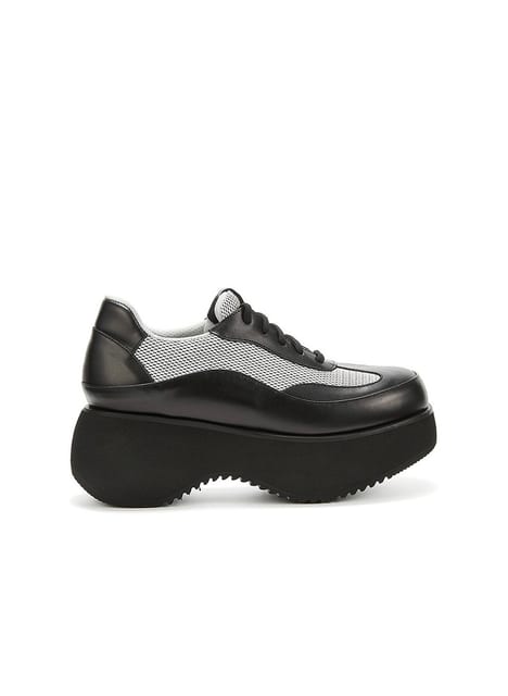 MESH PLATFORM SNEAKERS, BLACK