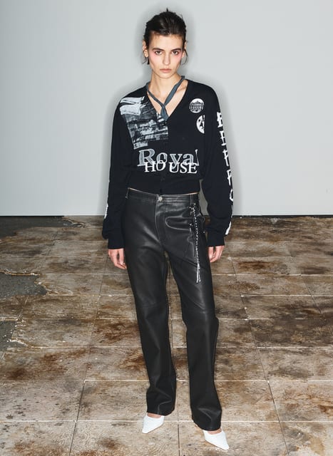 [THEOPEN PRODUCT] ECO-LEATHER STRAIGHT PANTS, BLACK