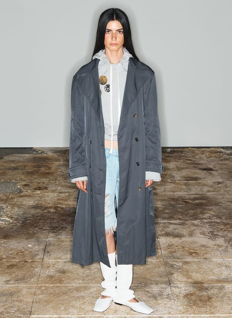 [THEOPEN PRODUCT] STUD BELT TRENCH COAT, KHAKI