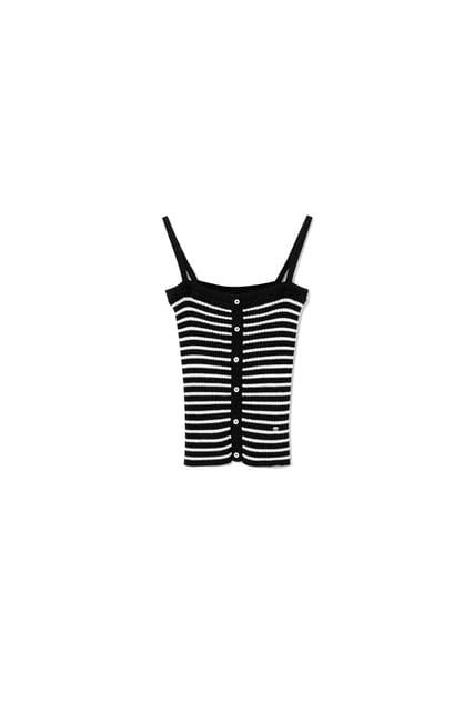 (Exclusive) DAY-OFF 004 STRIPE SLEEVELESS Black