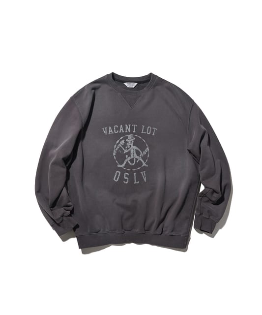 [25SS] Washed Cotton Sweat Shirts (Graphic) - Brown Charcoal