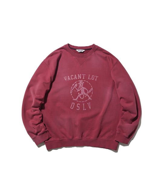[25SS] Washed Cotton Sweat Shirts (Graphic) - Burgundy