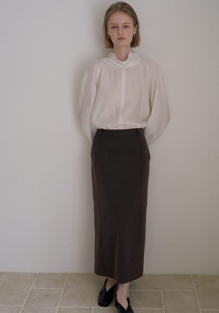 CLASSIC WOOL SLIT SKIRT_LIGHT BROWN_OD3C2MSK90LGB