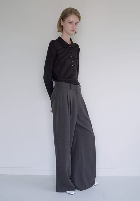 CLASSIC WOOL WIDE SLACKS_LIGHT BROWN_OD3C2MPL90LGB