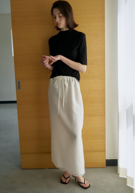 LAYER STRING LONG SKIRT_IVORY_OD2C2MSK40IVY