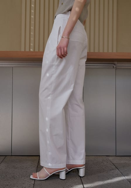 WAIST COTTON PANTS_WHITE_OD2C2MPL41WHA