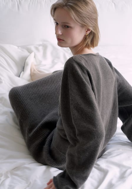 WHOLE GARMENT RACCOON CARDIGAN_KALE BROWN_OD3C2MCD90KLB