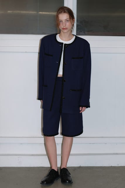 ATTITUDE OVER TWEED BERMUDA PANTS_NAVY