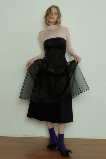 TUBE TOP ORGANZA DRESS_BLACK