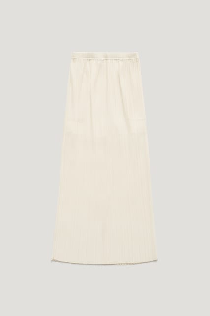 PLEATS LONG SKIRT_IVORY